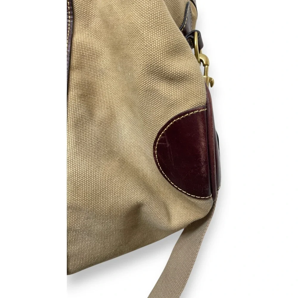 Mulholland Canvas Leather Duffle Weekender Bag Tan Brown Large Vintage Read